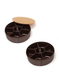 NAKODA Nebula Spice Box with Spoon – 23cm Diameter, 7cm Height  7 Dividers for Spices, Masalas, and Dry Ingredients Airtight Lid  - Image 2