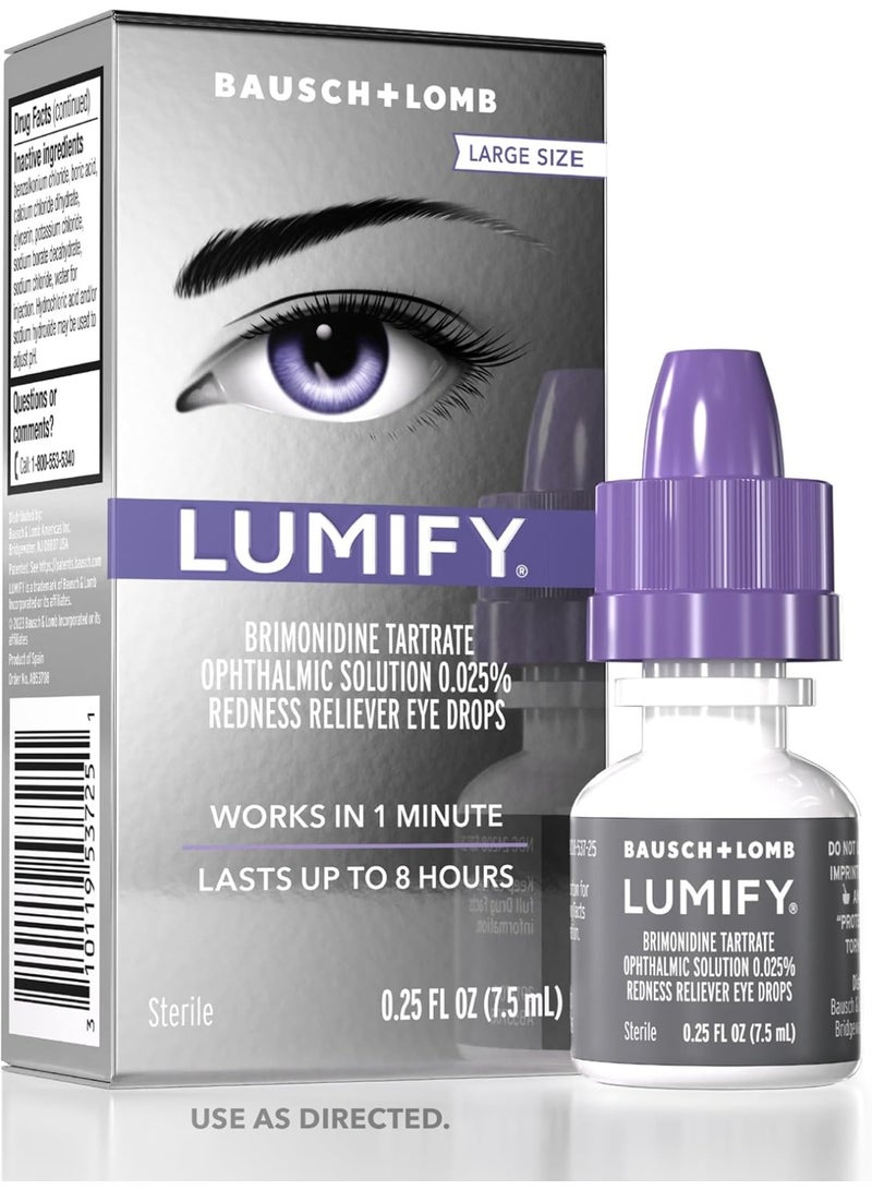 Lumify قطرات لوميفاي لتخفيف احمرار العين 7.5 مل (0.25 أونصة) - تخفيف سريع المفعول لتفتيح منطقة العين - Image 1