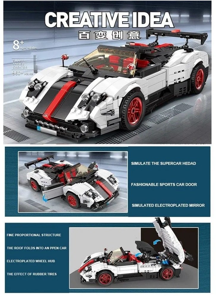 mould king 13105 Speed ​​Champoin Veneno Supercar Building Kit,toys-and-games/building-toys,Toy Car Building Blocks, suitable for children adult 960 pieces 8+  - Image 5