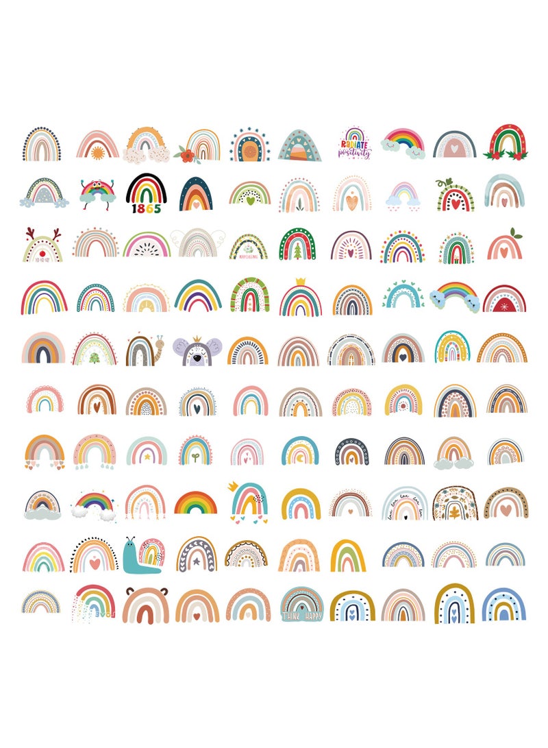 قوس قزح أورينبو 100 قطعة من ملصقات قوس قزح بوهو ملصقات قوس قزح ملونة قوس قزح ملصق فينيل مقاوم للماء لحفلات قوس قزح بوهو لزجاجة المياه والهاتف المحمول والكمبيوتر اللوحي - Image 2