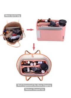 Excefore Purse Organizer, Felt Bag Organizer Purse Organizer, Insert Handbags for Women Closet, for LV Speedy, Neverfull, Graceful, Tote, 30x 13 x 26 CM, Pink  - Image 3