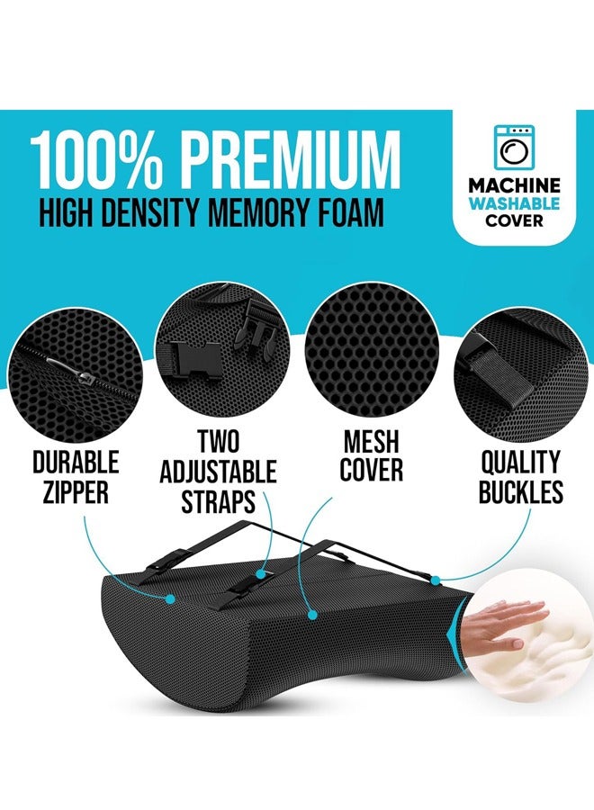 Rocket Flyer Seat Cushion, Lumbar Support Pillow Pure Memory Foam Seat Cushion and Lumbar Support Pillow Set Sciatica Lower Back/Coccyx Pain Relief - Ergonomic U-shaped design for office, car, gaming chair  - Image 4