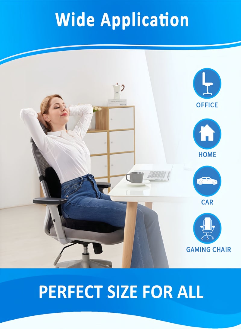 Rocket Flyer Seat Cushion, Lumbar Support Pillow Pure Memory Foam Seat Cushion and Lumbar Support Pillow Set Sciatica Lower Back/Coccyx Pain Relief - Ergonomic U-shaped design for office, car, gaming chair  - Image 5