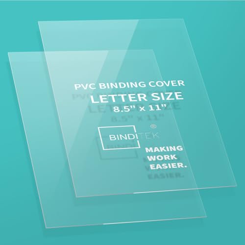 Binditek 100 Pack 8mil PVC Clear Binding Presentation Covers, Letter Size, 8.5 x 11 Inches, Square Corners, Un-Punched, Office Supplies - Image 3