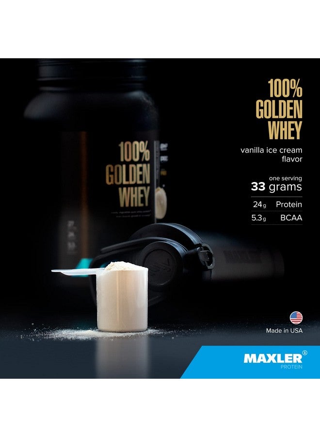 MAXLER Maxler 100% Golden Whey Protein - 24g of Premium Whey Protein Powder per Serving - Pre, Post & Intra Workout - Fast-Absorbing Whey Hydrolysate, Isolate & Concentrate Blend - Vanilla Ice Cream 2 lbs - Image 4