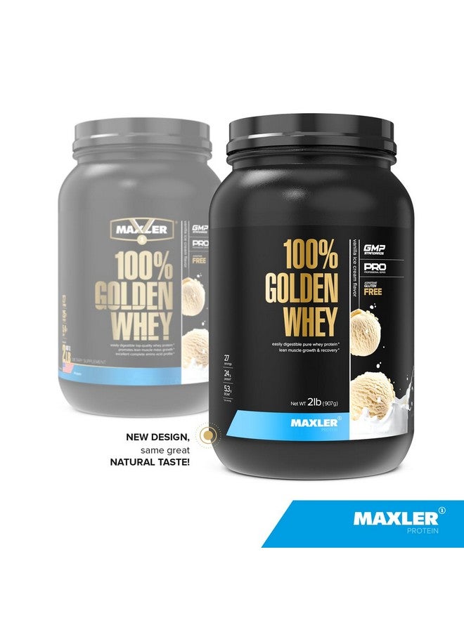 MAXLER Maxler 100% Golden Whey Protein - 24g of Premium Whey Protein Powder per Serving - Pre, Post & Intra Workout - Fast-Absorbing Whey Hydrolysate, Isolate & Concentrate Blend - Vanilla Ice Cream 2 lbs - Image 2