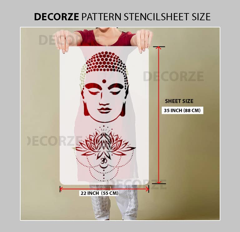 DECORZE Buddha Wall Art, Buddha Stencils, Buddha Art, Budda Stencil for Painting, Buddha Paiting on Wall, Buddha Designs on Walls DBS-0112 - Image 2