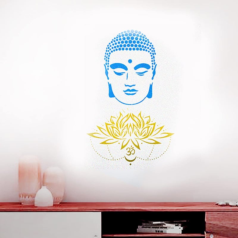 DECORZE Buddha Wall Art, Buddha Stencils, Buddha Art, Budda Stencil for Painting, Buddha Paiting on Wall, Buddha Designs on Walls DBS-0112 - Image 1