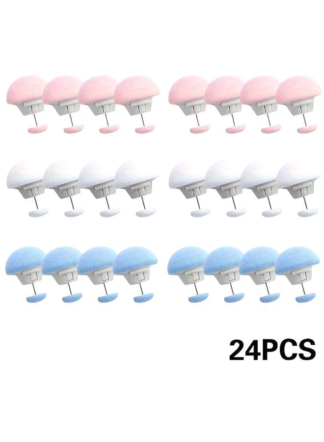 24 Random Color Mushroom Pattern Bed Sheet Clips Non Slip Reusable Bedding Clips - Image 1