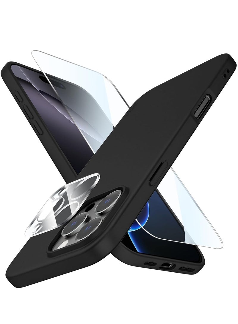 ELTRAZONE Ultra-Thin Matte Black iPhone 16 Pro Case – Shockproof, Anti-Scratch with Enhanced Camera Lens & Screen Protectors - Image 1