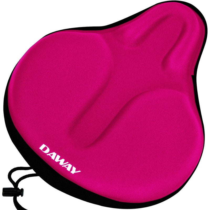 DAWAY Comfy Cushioned Bicycle Seat Cover - C6 Wide Large Gel & Foam Padded Exercise Bike Saddle Cushion for Adult Youth Senior, Fit Cycle Class, Beach Cruiser, Mountain Road Bycicles - Image 1
