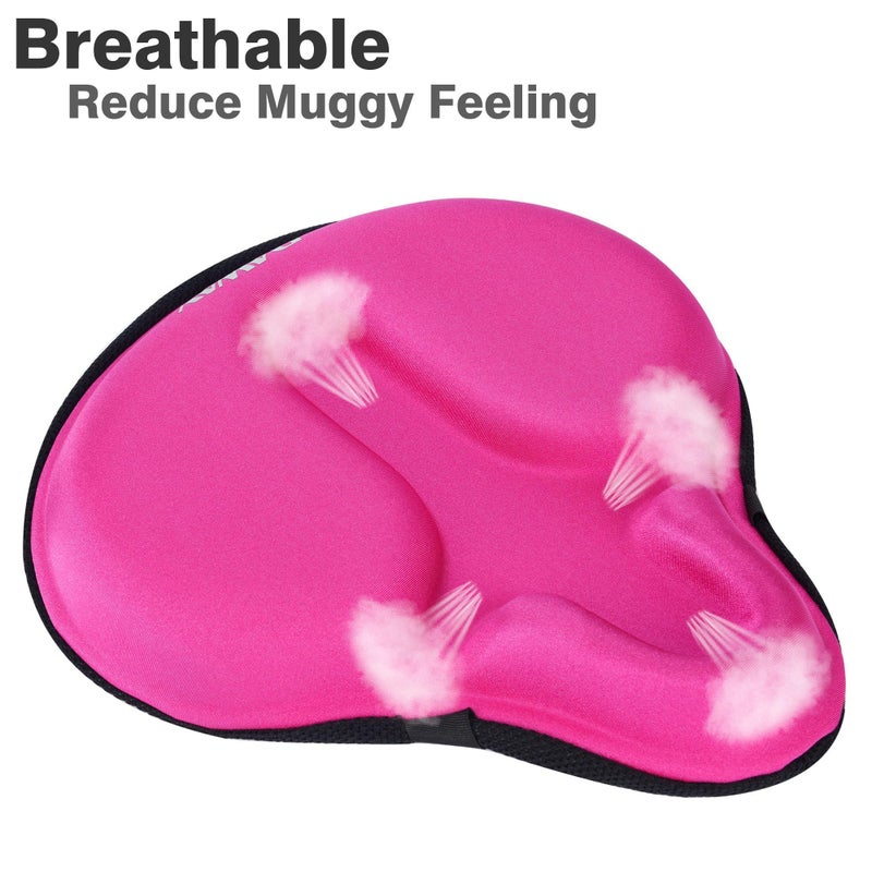 DAWAY Comfy Cushioned Bicycle Seat Cover - C6 Wide Large Gel & Foam Padded Exercise Bike Saddle Cushion for Adult Youth Senior, Fit Cycle Class, Beach Cruiser, Mountain Road Bycicles - Image 4