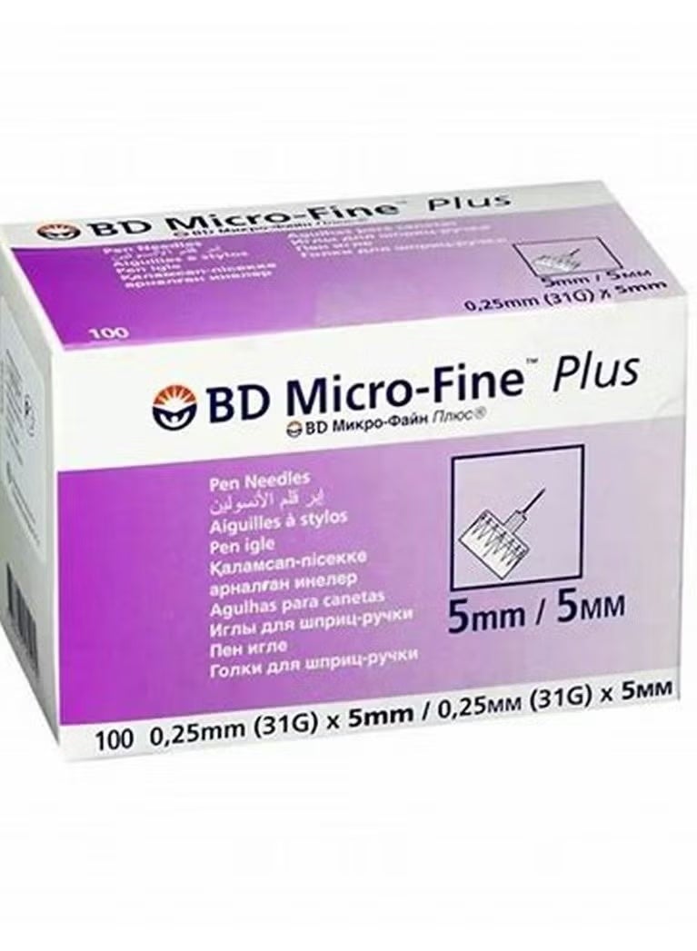BD Microfine Plus Needles for Insulin Pen 5mm 100 Count - Image 1