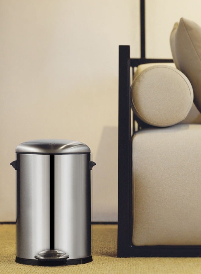 EKO BELLE SERIES Waste Bin | Dust Bin | Garbage Bin | Pedal Bin | Trash Bin | Step on Waste Bin with Pedal – Stainless Steel 30 Liters - Image 1
