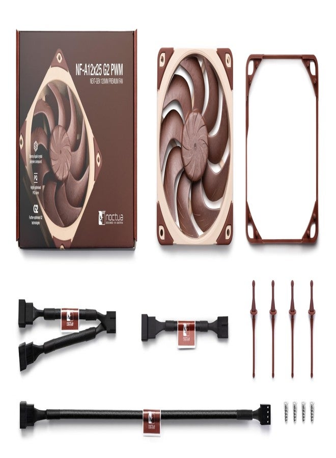 Noctua NF-A12x25 G2 PWM Sx2-PP, High-Performance Quiet Fans 2x120mm - Image 4