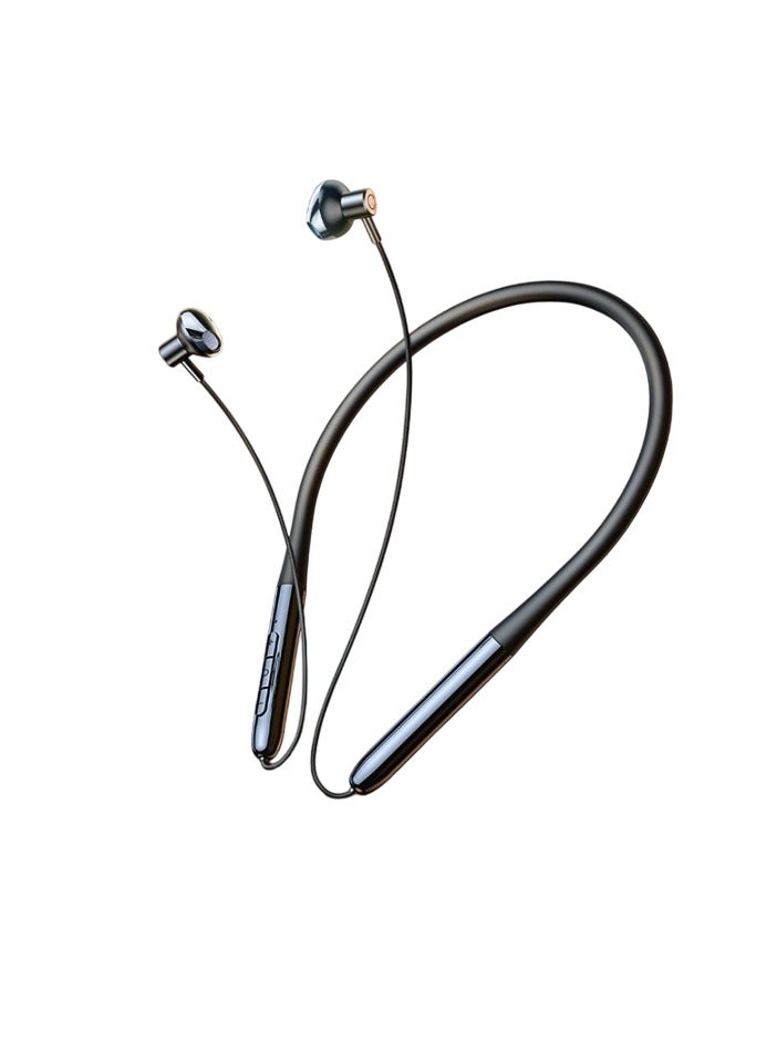 P1 Bluetooth Earphones, 25H Battery Life Hanging Noise Reduction Headphones, Life Waterproof Wireless Running Earphones, Durable Sports Earbuds For Music And Gaming, (1pc, Black, Standard Version) 