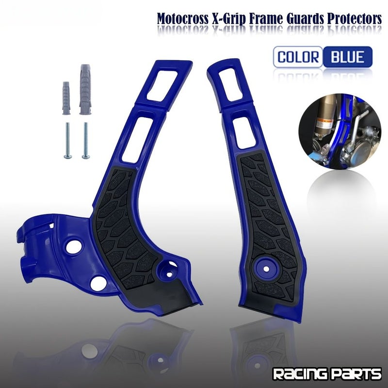 X Grip Frame Protector Cover Blue Compatible With Yamaha YZ WR 125 250 250X YZ125 YZ250 YZ250X WR125 WR250 2006 2022 - Image 1
