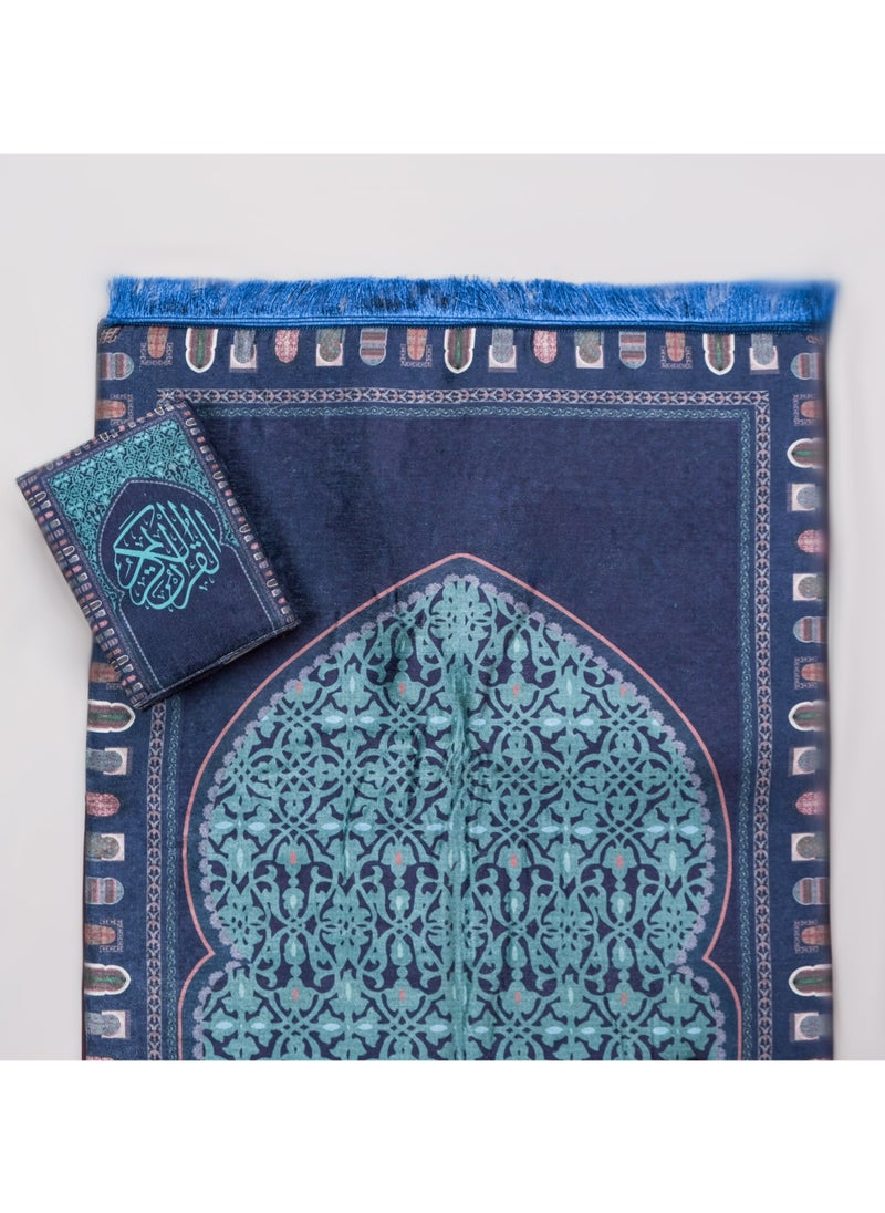 Handmade Oriental Domes Padded Prayer Mat and Quran Cover Set  - Image 1