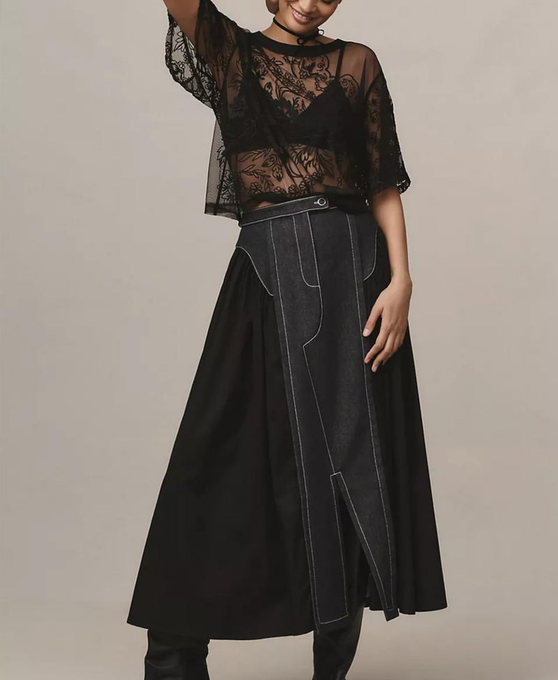 OPCAKM Lace Tops for Women Sexy Short Sleeve Mesh Tops Embroidered Sheer Lace T-Shirts See Through Blouse(Black-M) - Image 5