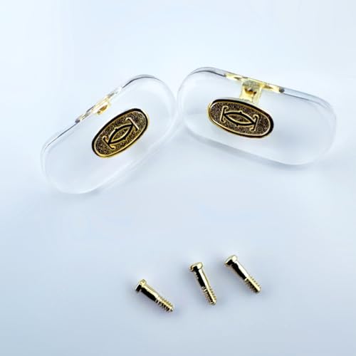 hengfento2 Nose Pads Replacement for Cartier Screw-in Eyeglasses Sunglasses Size Large with screws and screwdriver (gold) - Image 4