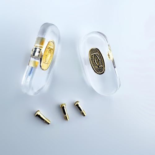 hengfento2 Nose Pads Replacement for Cartier Screw-in Eyeglasses Sunglasses Size Large with screws and screwdriver (gold) - Image 2