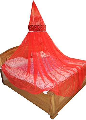 Creative Textiles Good Night Sleep Red Mosquito Net - Image 1