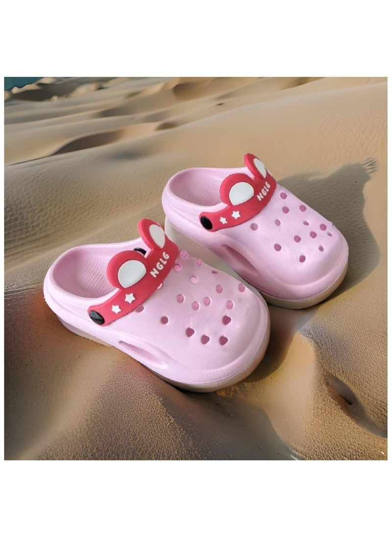 Huitich Cute Pink Kids Clogs with Cartoon Charms 26-27 170Cm  - Image 4