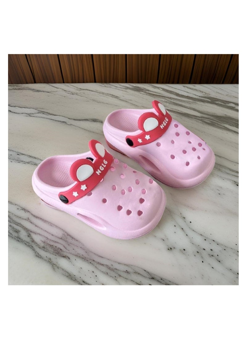 Huitich Cute Pink Kids Clogs with Cartoon Charms 26-27 170Cm  - Image 2