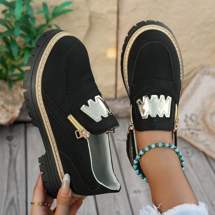 Large Size Export Sports Shoes With Platform Sole And Side Zipper, Casual Sports Shoes - Image 3