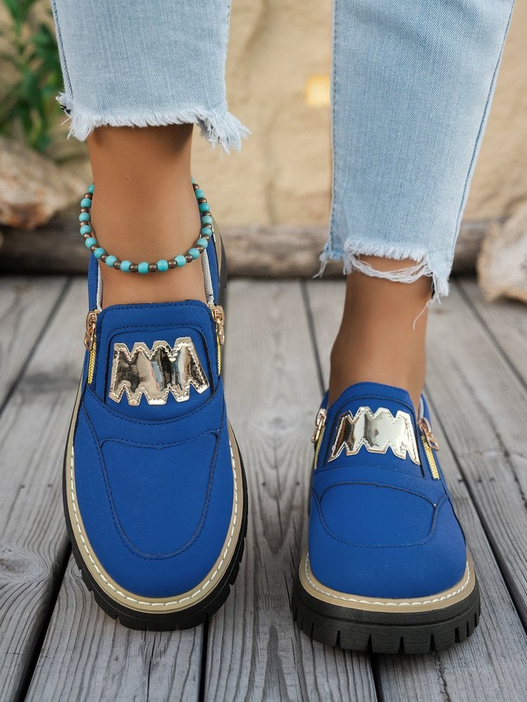 Large Size Export Sports Shoes With Platform Sole And Side Zipper, Casual Sports Shoes - Image 1