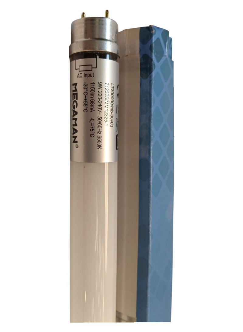 ميجامان Megaman LED T8 Tube Light 9W LT200090 G13  Daylight -(6500K) - Image 1