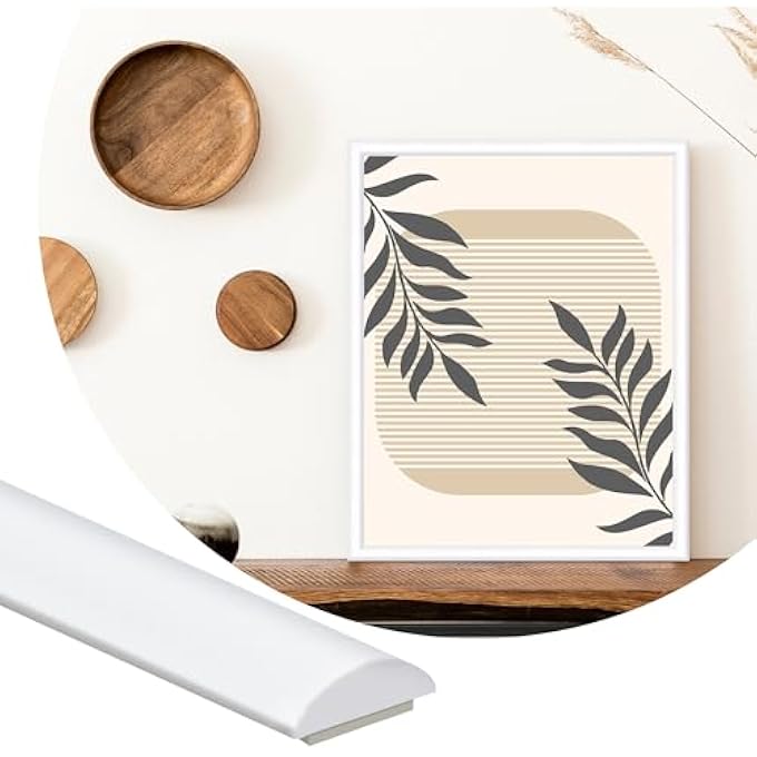 26.2 FT PEEL AND STICK TRIM,FLEXIBLE TRIM MOLDING FOR BACKSPLASH TILE EDGE, SELF-ADHESIVE WALL TRIM FOR CORNER, FRAME DECOR WHITE(PAINTABLE) - Image 1