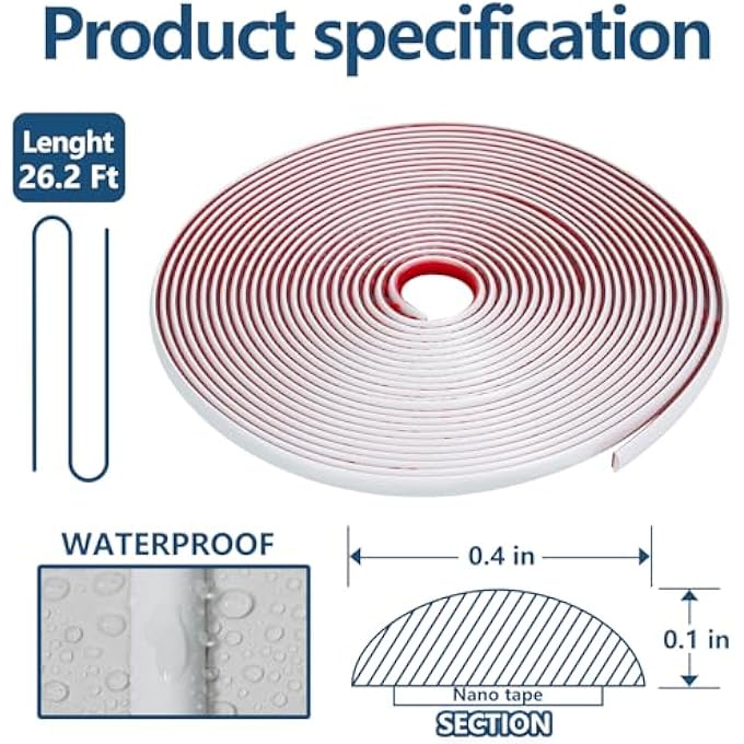 26.2 FT PEEL AND STICK TRIM,FLEXIBLE TRIM MOLDING FOR BACKSPLASH TILE EDGE, SELF-ADHESIVE WALL TRIM FOR CORNER, FRAME DECOR WHITE(PAINTABLE) - Image 2