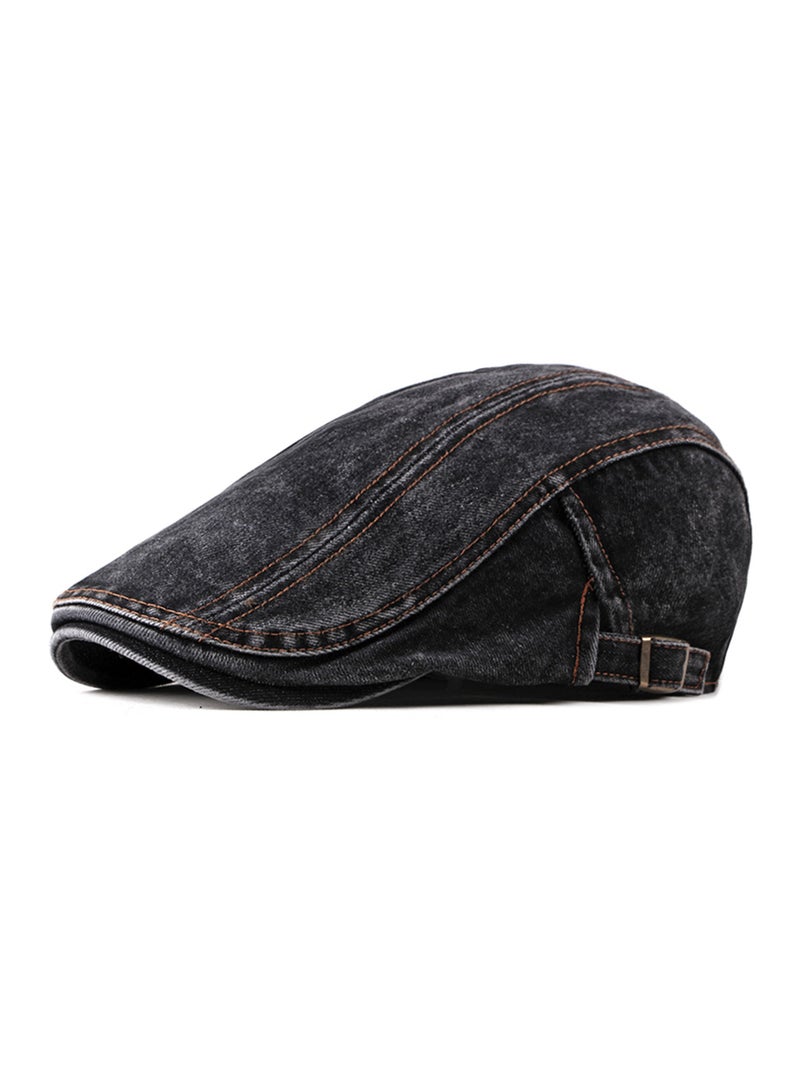 Generic Men's Denim Cotton Flat Cap Ivy Newsboy Cabbie Caps Driving Hunting Hat  - Image 1