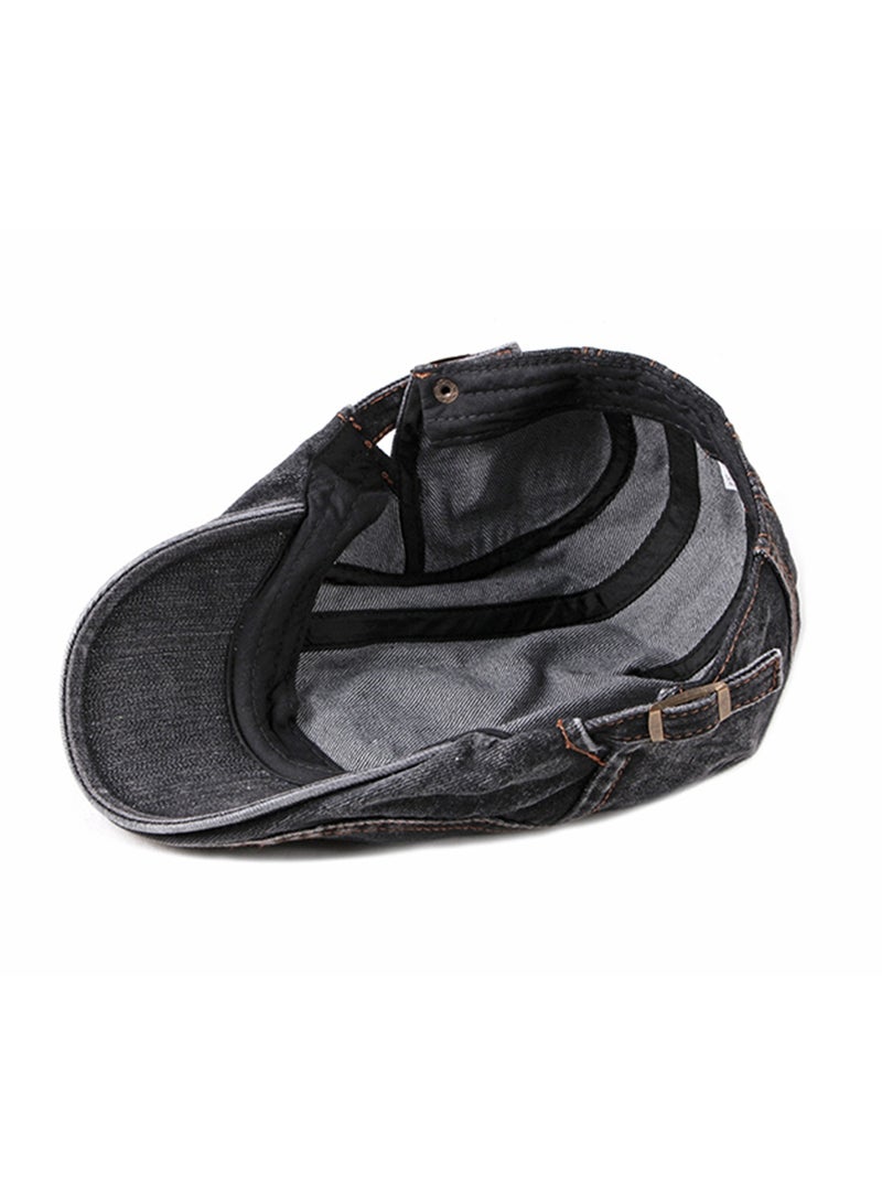 Generic Men's Denim Cotton Flat Cap Ivy Newsboy Cabbie Caps Driving Hunting Hat  - Image 4