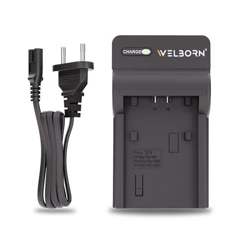 WELBORN CAMERA BATTERY CHARGER for Sony NP-FV100 Battery Comaptiable With Sony DCR-SR15,SR21 DCR-SR68 DCR-SR88 DCR-SX15 DCR-SX21 DCR-SX44 DCR-SX45 DCR-SX63 DCR-SX65 DCR-SX83 DCR-SX85 FDR-AX33 FDR-AX53 - Image 1