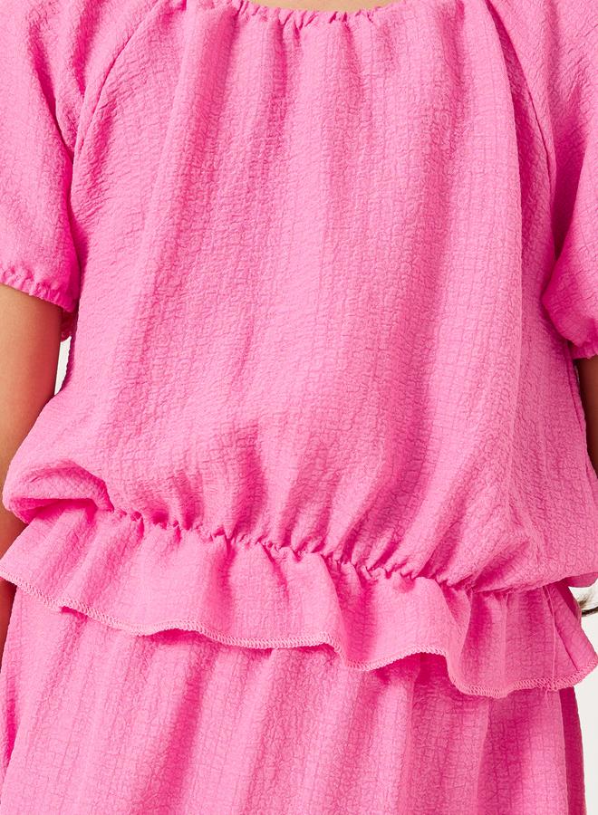 Styli Styli Puff Sleeve Ruffled Hem Top with Skirt Set  - Image 3