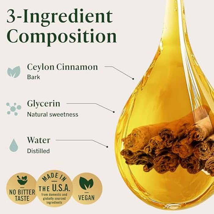 HERBAMAMA Ceylon Cinnamon Supplements – Ceylon Cinnamon Extract Liquid – Metabolic Support with Antioxidant Properties for Healthy Blood Sugar Levels – Non-GMO, Alcohol & Sugar-Free, 42-Day Supply - Image 4