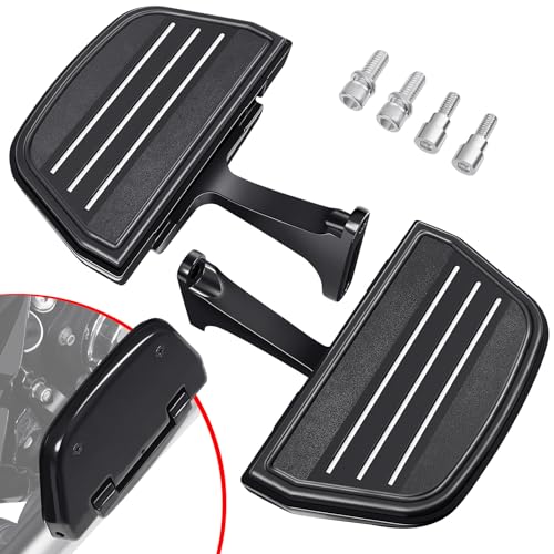 Benlari Passenger Floorboards Motorcycle Footboards Stainless Steel with Mount Kits Compatible with Harley Davidson Touring Road King Street Glide Road Glide Electra Glide 19932024 Streamline Black - Image 1