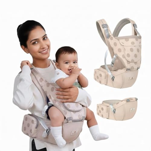 OBABY Premium 5-in-1 Ergonomic Baby Carrier with Integrated Hip Seat – Premium Cotton, Adjustable Lumbar Support & Breathable Fabric for Newborns to Toddlers (0-36 Months) - Image 1