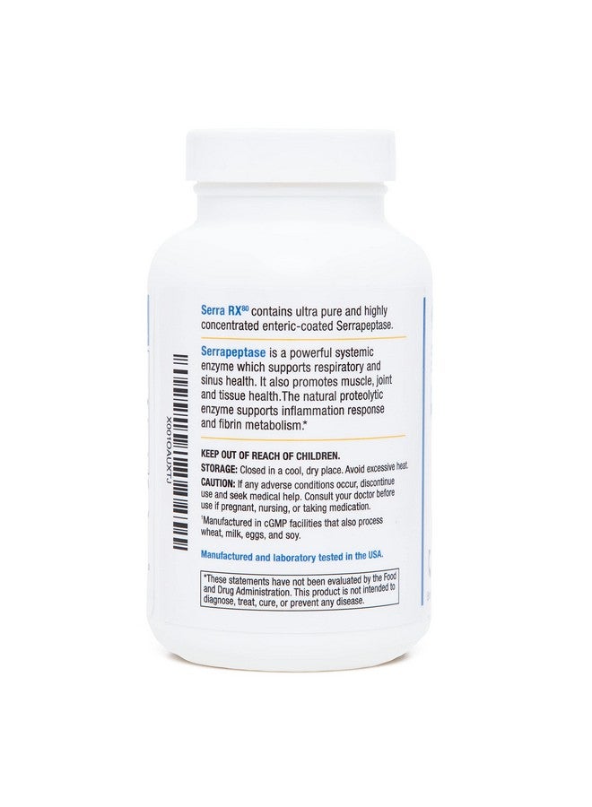 Biomedic Labs RX Serrarx 80000 Spu Serrapeptase Enteric Coated Proteolytic Systemic Enzyme Nongmo Gluten Free Vegan Supports Sinus & Lung Health 90 Veg Capsules - Image 4