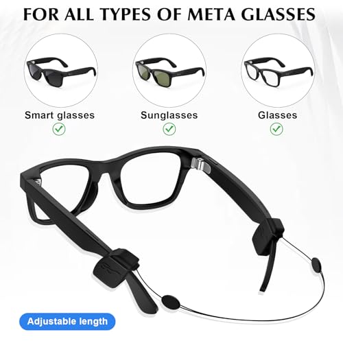 Vigamen Smart Glasses Accessories Kit for Ray-Ban Oakley/Meta Wayfarer/Headliner/Skyler/Includes 4 Pairs Nose Pads,4 Pairs Anti-Slip Ear Hook,2 Pcs Anti-Drop Lanyard,6 Pcs Lens Cleaning Papers - Image 2