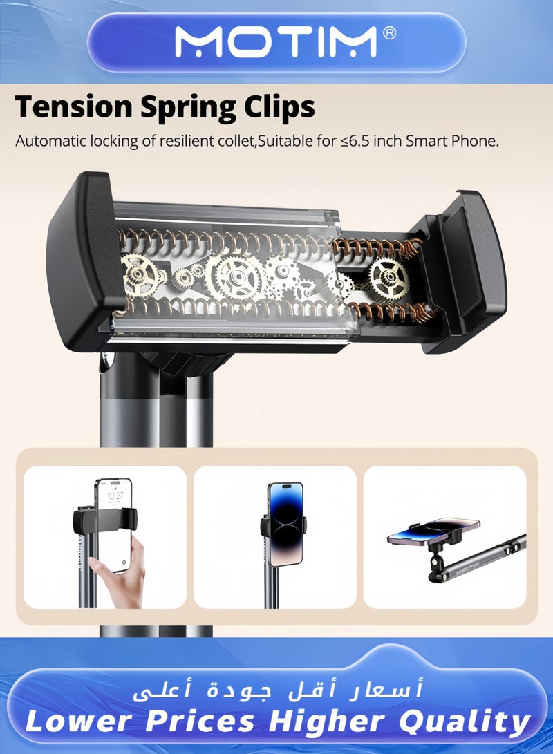 Motim Heavy Duty Phone Stand Extendable Arm Holder with 5.73lb Stable Base for Smartphones (1.96/5.25 ft Height) - Image 5