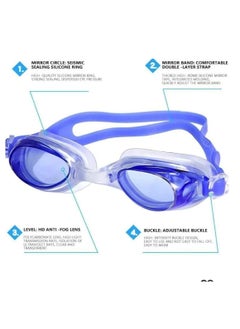 Generic Water World Swimming Goggles Anti Fog With Connected Earplug For Adults multi couler  - Image 4