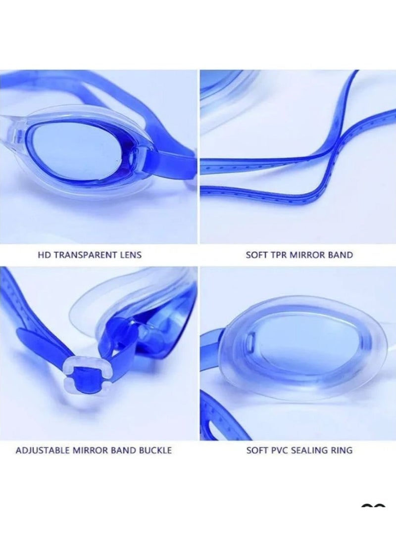 Generic Water World Swimming Goggles Anti Fog With Connected Earplug For Adults multi couler  - Image 5