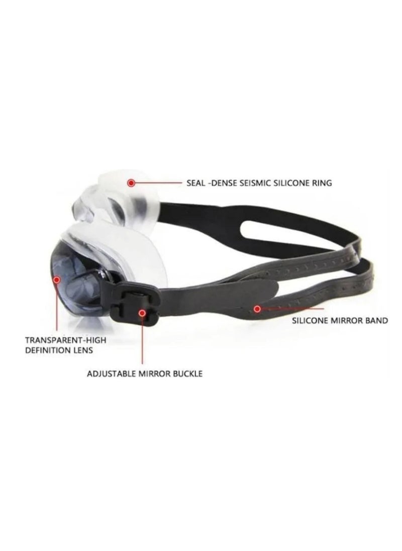 Generic Water World Swimming Goggles Anti Fog With Connected Earplug For Adults multi couler  - Image 3