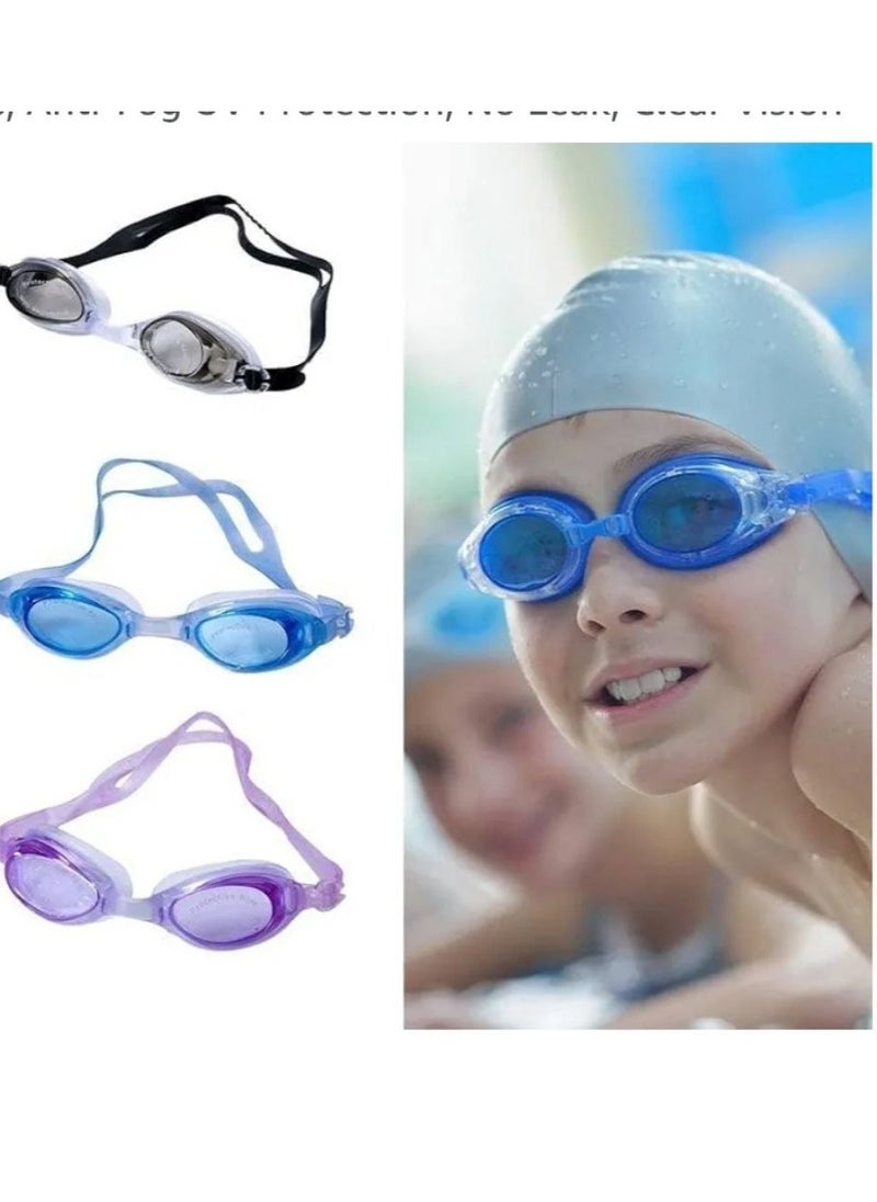 Generic Water World Swimming Goggles Anti Fog With Connected Earplug For Adults multi couler  - Image 2