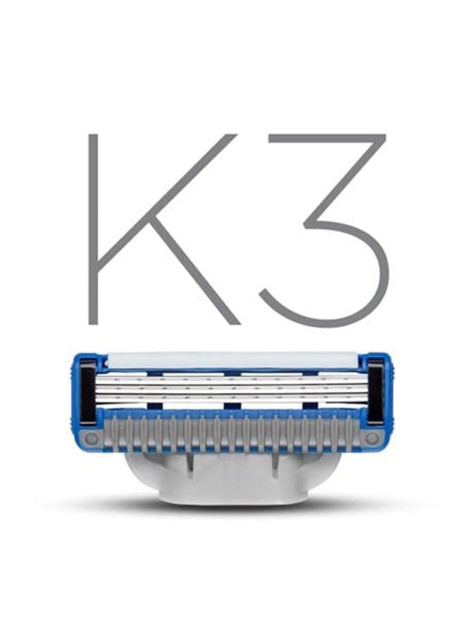 King of shaves - , K3 Three Blade Cartridge, Pack of 8 - Image 1
