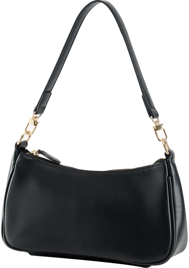 feujury Shoulder Bag for women Crossbody Bags Retro Classic Small Hobo Purse Clutch Tote Handbags with Zipper Closure (Black) - Image 1