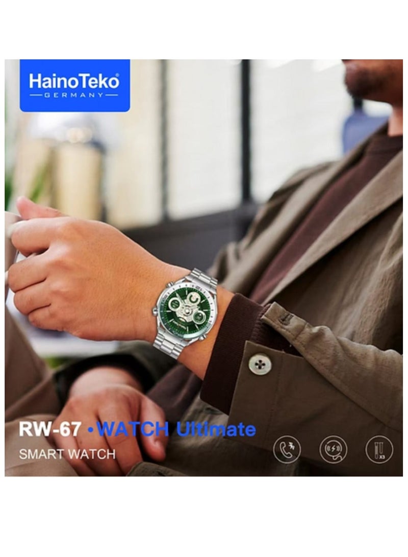 هينو تيكو ساعة ذكية RW-67 بشاشة AMOLED دائرية مع 3 أزواج من الأشرطة وشاحن لاسلكي ويمكن للساعة عرض الخريطة  - Image 3